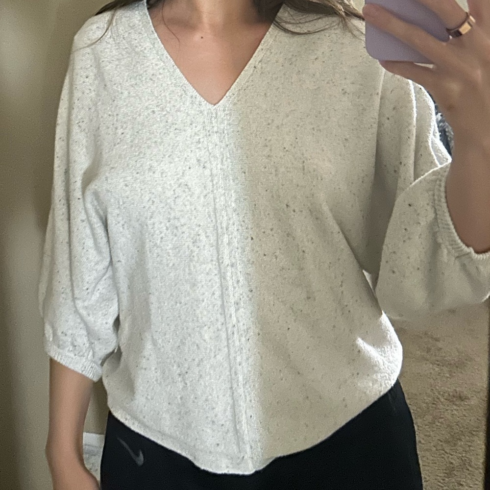 J. Jill Cozy Gray V-Neck Sweater